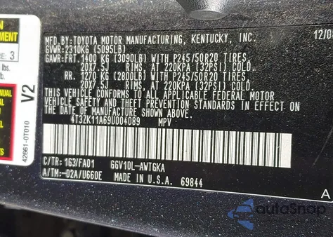 2009 Toyota Venza from USA, damaged, VIN 4T3ZK11A69U004089